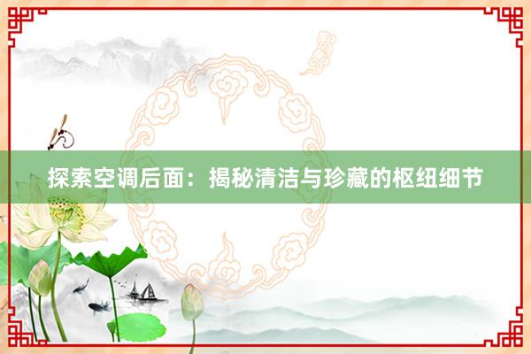 探索空调后面：揭秘清洁与珍藏的枢纽细节